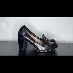 Lands End Prep Style Gorgeous Stacked Heel Chocolate Brown Women's‎ Size 6.5